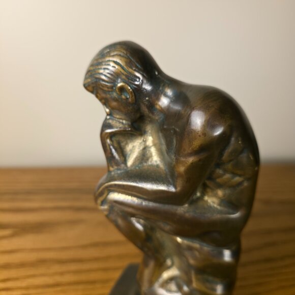 Vintage Cast Bronze “The Thinker” Sculpture – 19 cm Figurative Art Statue - Picture 9 of 11